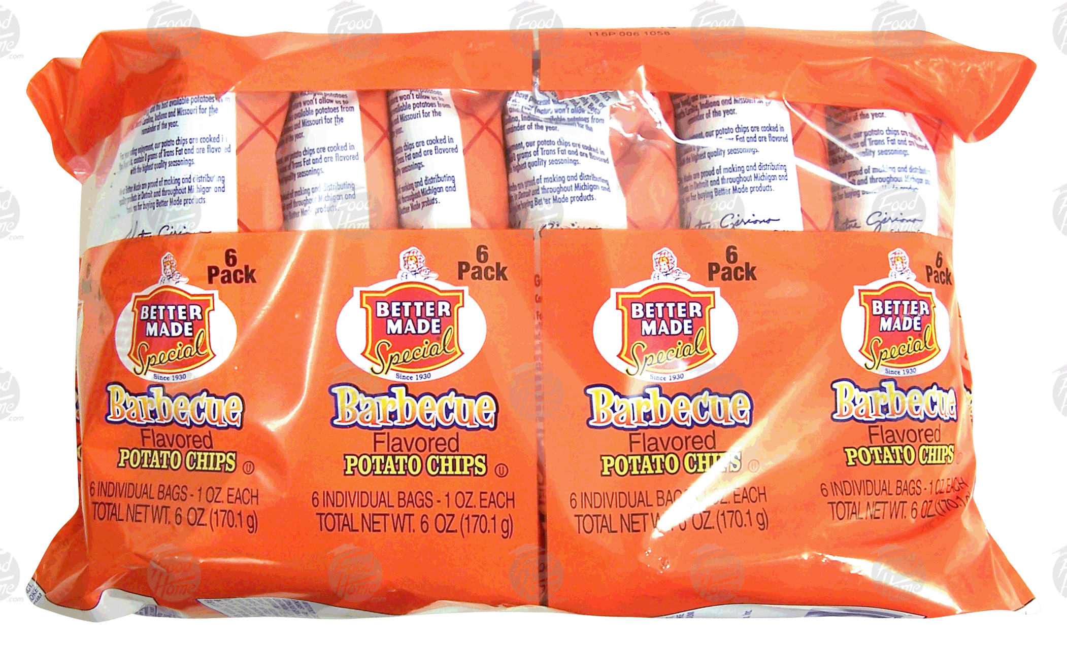 Better Made&nbsp;&nbsp;barbecue flavored potato chip lunch packs, 6-pack 1-ounce bags Full-Size Picture